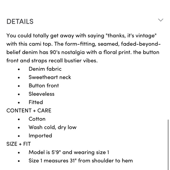 Multi-Color Floral Print Denim Seamed Cami Top - Picture 4 of 4